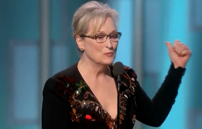 Meryl Streeps Speech The 2017 Golden Globes Photo YouTube Screenshot 768x489 