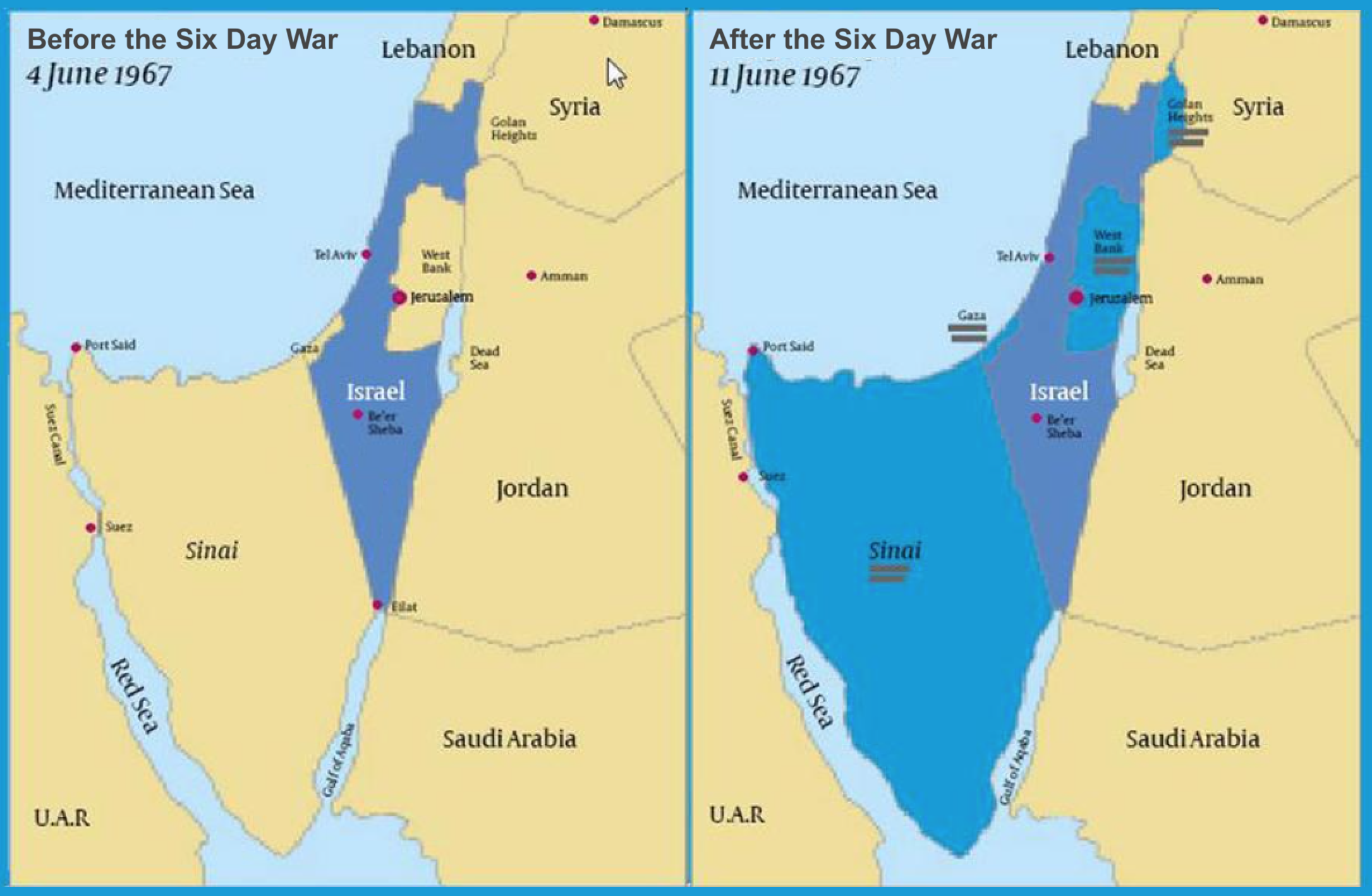 Maps Of Israel Before After Six Day War 